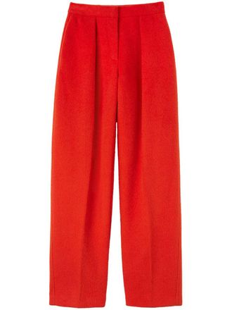 Jil Sander high-waisted tapered trousers - women - Alpaca/Virgin Wool/Polyamide/Spandex/Elastane - 36 - Grey