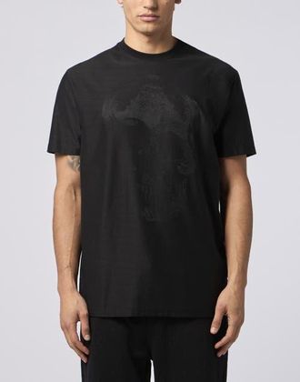 Philipp Plein Round Neck T-Shirt Jacquard Skull Men in Black at Nordstrom, Size Xxx-Large