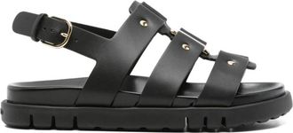 Ferragamo Sandaal met bandjes en gesp - Heren - Sandalen - Zwart - 39 EU - Schoenen