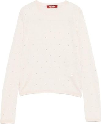 Max Mara Mstcelebre Crystal-embellished Polka-dot T-shirt