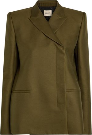 Khaite Silvannah Double-breasted Wool and Silk-blend Blazer - Khaki - 10 (UK14 / L)