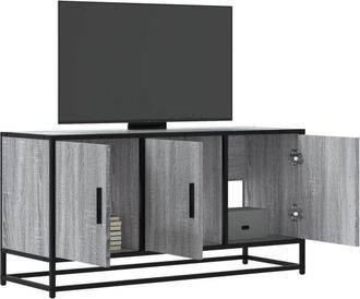 vidaXL Vidaxl - Mobile tv Grigio Sonoma 100x35x50 cm Legno Multistrato Metallo