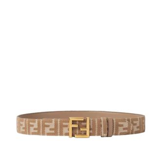 Fendi Belts, female, Brown, Size: 70 CM Jacquard Belt with FF Pattern