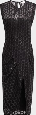 Iro Zilaya Sleeveless Mesh Net Midi Dress