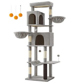 FEANDREA &Aacute;rbol para gatos multinivel de 190 cm de color gris