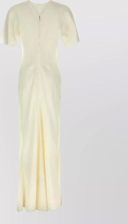 Victoria Beckham isabella crew neck ruched floor length dress