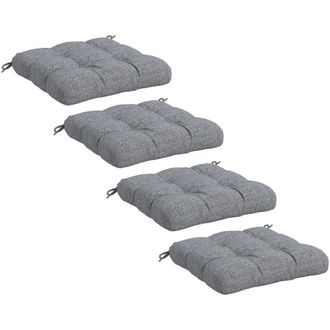 OEM Funda De Coj&iacute;n, Juego De 4 Cojines Para Sillas De Jard&iacute;n, Cojines De Exterior Capiton&eacute;, Dimensiones 48 Cm De Largo X 48 Cm De Ancho, Gris-crezuo