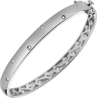 LuvMyJewelry Starlit Grace 0.07 Ct Diamond Bangle in 925 Sterling Silver at Nordstrom