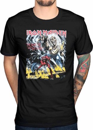 Iron Maiden Men Number of The Beast Short Sleeve T-Shirt, Black, Large