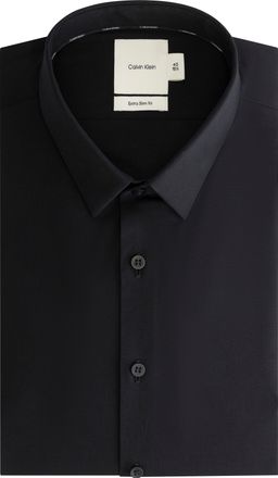 Calvin Klein Businesshemd CALVIN KLEIN XSLIM ESNTL POPLIN NOS STR SLD, Herren, Gr. 37, N-Gr, schwarz, Web, Obermaterial: 97% Baumwolle, 3% Elasthan, unifarben, sli