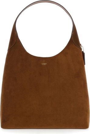 Coach Tassen, Dames, Bruin, ONE Size, Leer, Bruine Schoudertas Brooklyn Stijl