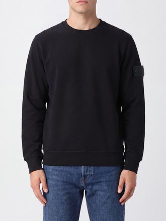 Stone Island Felpa girocollo in jersey di cotone con patch logo Compass