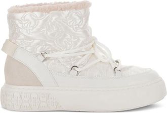 Pinko Beige Yoko 19 Quilted Monogram Ankle Boots