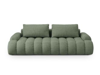 Cosmopolitan Design Sof&aacute; cama con ba&uacute;l 4 plazas tejido estructural verde oliva oscuro