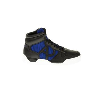 Armani Jeans Stijlvolle Zwarte en Blauwe Jeans - Heren - Sneakers - Zwart - 40 EU - Leer - Schoenen