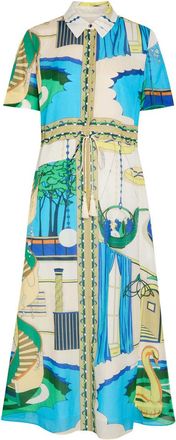 Tory Burch Printed Silk and Cotton-blend Midi Shirt Dress - Multicoloured - S (UK8-10 / S)