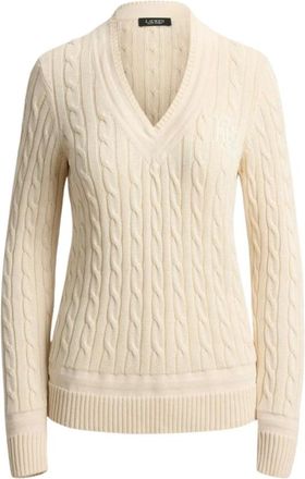 Ralph Lauren Meren V-neck Sweater - - Knitwear - Donna - Beige - XS