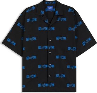 HUGO BOSS Relaxed-fit shorts in printed cotton poplin