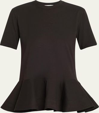 Alaia Short-Sleeve Peplum T-Shirt