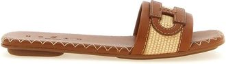 Hogan H685 Flat Sandalen - Dames - Sandalen - Bruin - 37 EU - Leer - Schoenen