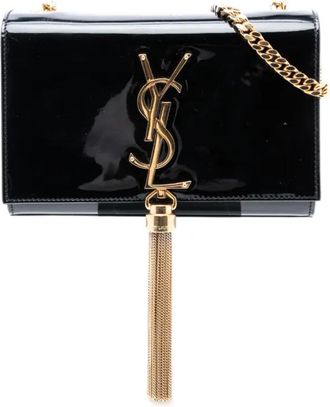 Saint Laurent 2014 Small Patent Monogram Kate Tassel crossbody bag - Nero