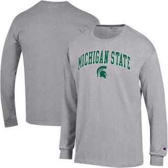 Champion Mens Champion Heather Gray Michigan State Spartans Arch Over Logo Long Sleeve T-Shirt at Nordstrom, Size Xx-Large