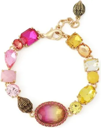 Kurt Geiger Gemstone Eagle Head Flex Bracelet in Pink Multi at Nordstrom
