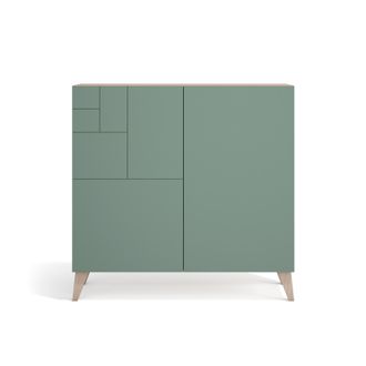 HERDASA Herdasa, Zapatero En Melamina, Modelo Sunne, 87x90x27cm, Nogal Claro - Frente Verde