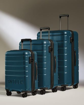 Antler Suitcase Set In Soft Blue - Logo