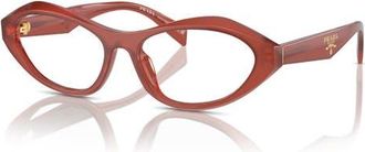 Prada 55mm Oval Optical Glasses in Orange at Nordstrom