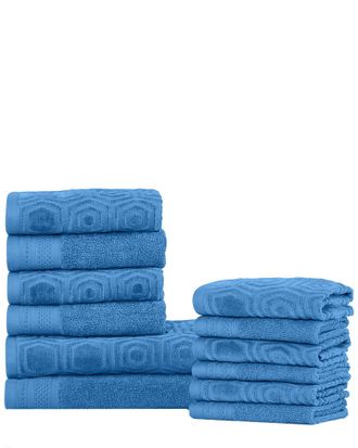 Superior Jacquard And Solid Absorbent 12Pc Combed Cotton Towel Set