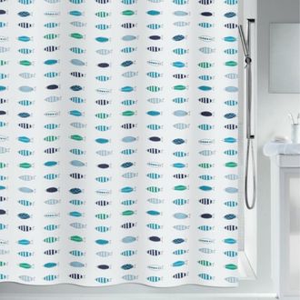 Spirella Spirella - Santorini Cortina De Ducha De Poli&eacute;ster 180x200 Cm Azul Y Blanca