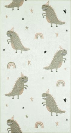 Nazar Rugs Alfombra infantil dinosaurio verde 80x150