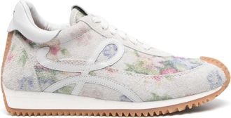 Loewe floral-print sneakers - women - Suede - 41 - Neutrals