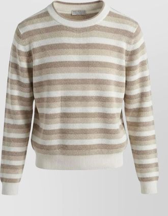 Brunello Cucinelli striped crew neck sweater long sleeves
