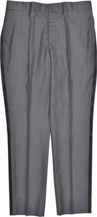 Brunello Cucinelli Grey Virgin Wool Tuxedo Trousers, Brand Size 50 (US Size 34)
