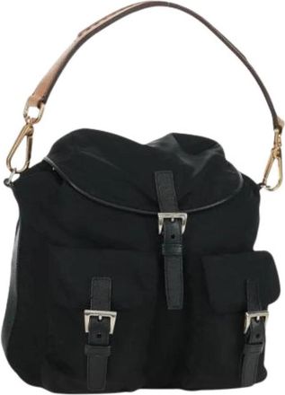Prada Pre-owned Vintage Nylon Schoudertas - Dames - Vintage Rugzakken - Zwart - ONE Size - Nylon - Vintage