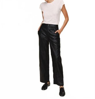 Bella Dahl Faux Leather Pants In Black