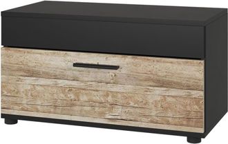 Vicco Estantería Berno, Roble negro/arena, 70.8 x 38.9 cm con puerta abatible