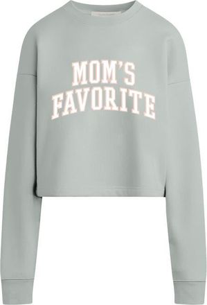Favorite Daughter Moms Favorite French Terry Crop Graphic Sweatshirt in Light Sage/White at Nordstrom, Size X-Small