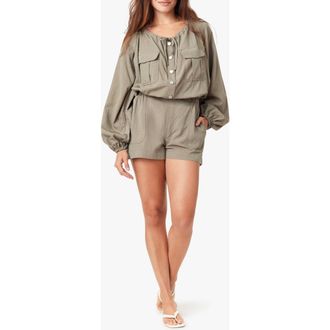 Habitual Long Sleeve Utility Romper in Vetiver at Nordstrom, Size X-Large