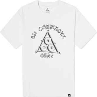 Nike Mens Nike x ACG Printing Loose Sports Round Neck Short Sleeve White T-Shirt DD8809-121