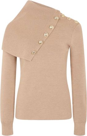 Paco Rabanne Maglione asimmetrico a coste - Toni neutri