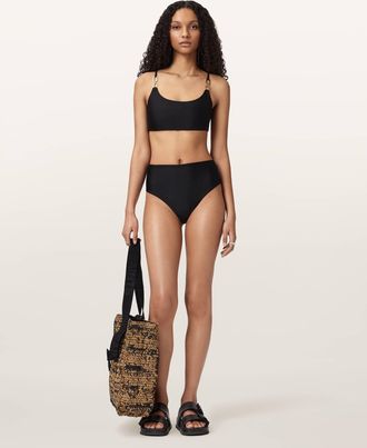 AllSaints Polyester Talaria Sheen Bikini Top, Size: XS