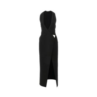 The Attico Jersey midi wrap dress Woman 40