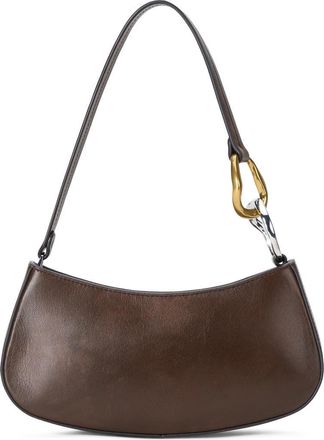 Staud Ollie Leather Shoulder Bag in Espresso Distressed at Nordstrom