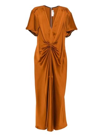 Victoria Beckham Bronze Eve Midi Dress