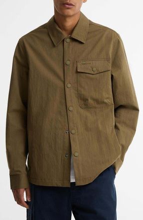 Barbour Strickland Textured Cotton Blend Overshirt in Clay at Nordstrom, Size Xx-Large