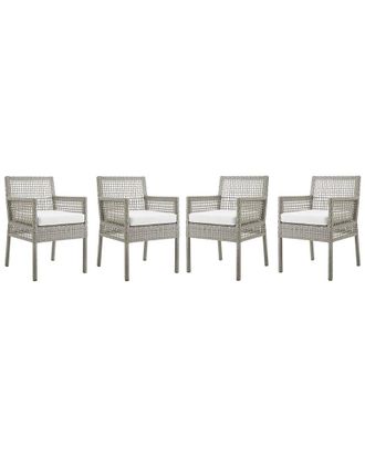 ModWay Discontinued Modway Aura Outdoor Set Of 4 Dining Armchairs Patio Wicker Rattan