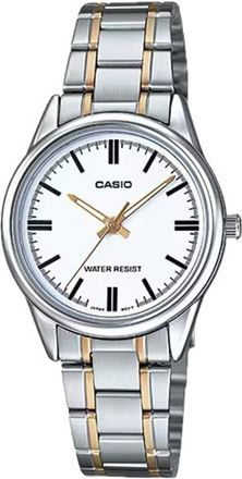 Casio Womens White Dial Two-Tone Stainless Steel Bracelet Watch - LTP-V005SG-7AUDF